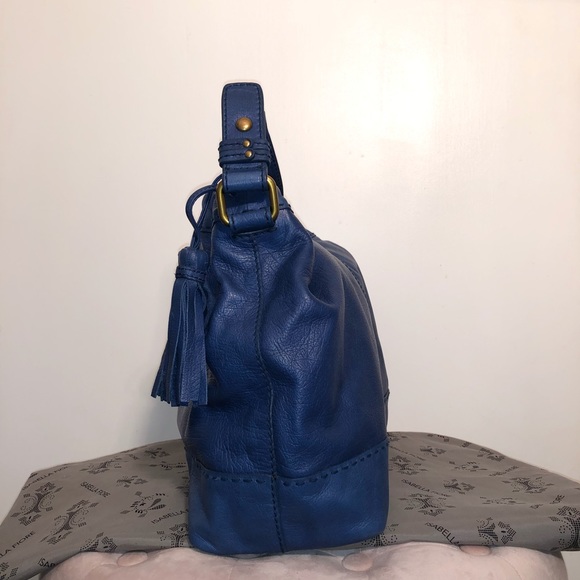 Isabella Fiore Blue Pebbled Leather Hobo - Picture 8 of 16